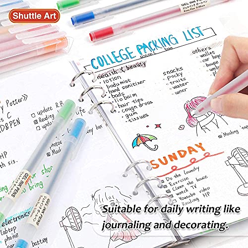 Shuttle Art School & Work Supplies Bundle, 15 Colors + 15 Black Japanese Style Pens for Writing Journaling Taking Notes School Office Home Shuttle Art