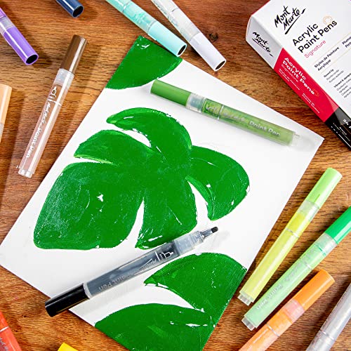 MONT MARTE Broad Tip 3mm Acrylic Paint Pens Signature 24pc, Vibrant And Opaque Acrylic Based Ink, DIY, Design, Decorate and Draw On Canvas, Glass, MONT MARTE