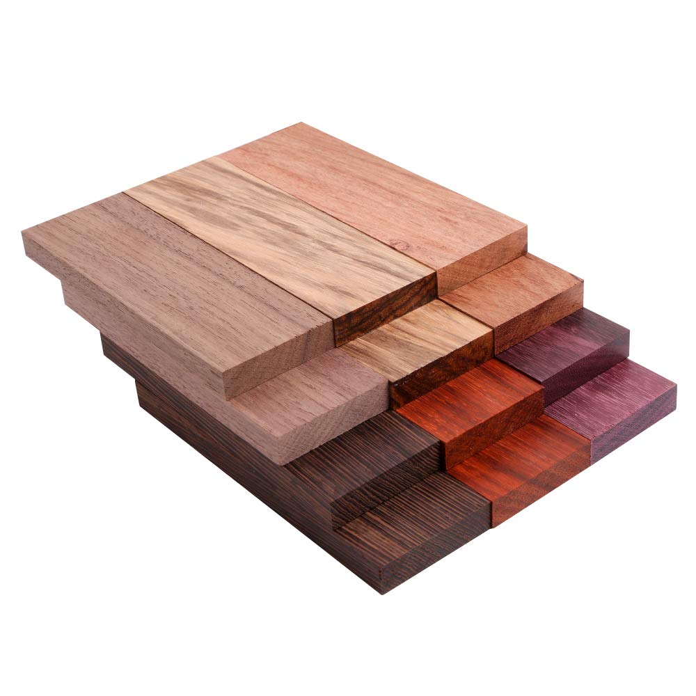 IECAP LLC Bookmatched Natural Wood Knife Scales (Brown Hardwood) - Exotic Wood Knife Handle Scales - Knife Makers Material - 3/8 x 1 9/16 x 4 3/4 IECAP LLC