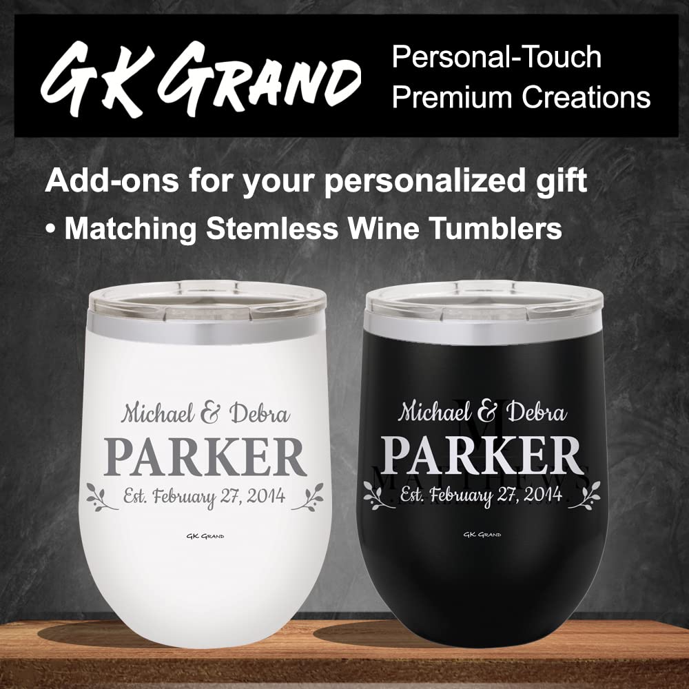 Personalized Cutting Board Wedding Gift Elegant Walnut Polished Live Edge Wood Display Custom Engraved Rustic Unique Anniversary Bride Groom Newlywed GK Grand Personal-Touch Premium Creations