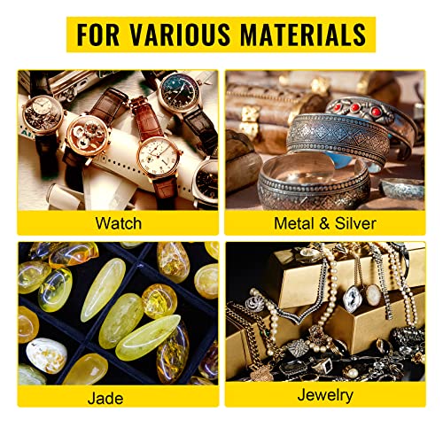 VEVOR Bench Buffer Polisher, 8 inch Buffing Machine 370W Motor with 3600 RPM, Heavy Duty Benchtop Lathe Polishing Machine for Jewelry, Wood, Silver, VEVOR