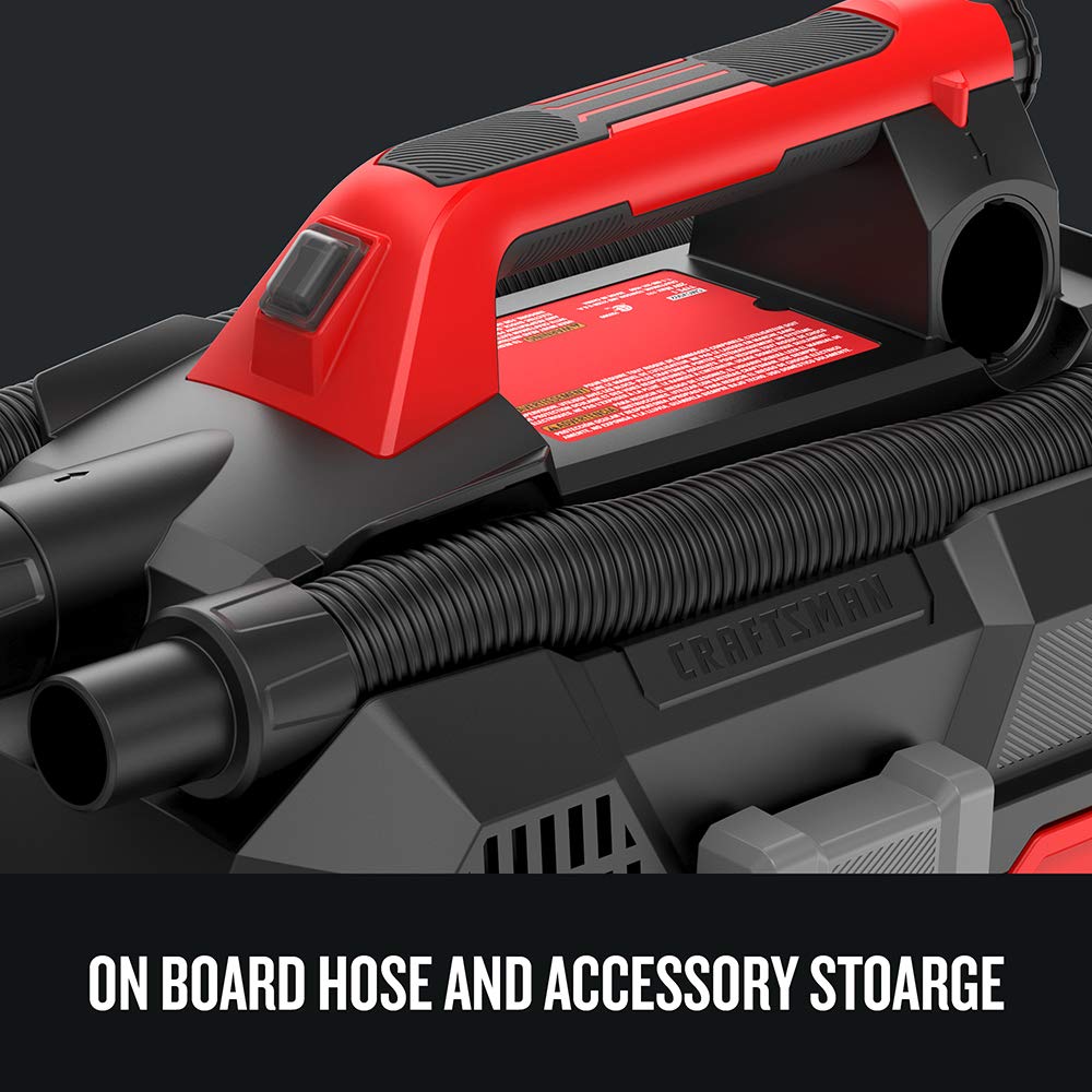 Craftsman V20 Cordless Vacuum Cleaner, Shop Vac Wet/Dry, 2 Gallon, 7ft Hose, Bare Tool Only (CMCV002B) Craftsman