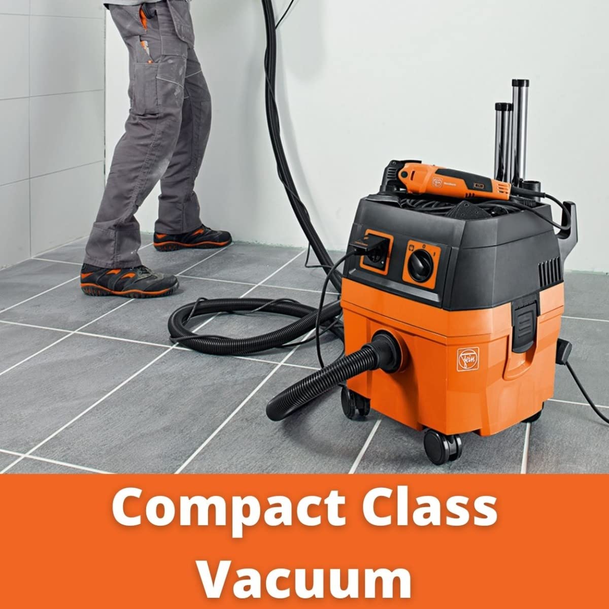 Fein Turbo I Wet/Dry Vacuum Cleaner with Dust Extractor - 5.8 Gallon, 151 CFM Suction Capacity, 98 PSI Static Water Lift - 92035236090 Fein