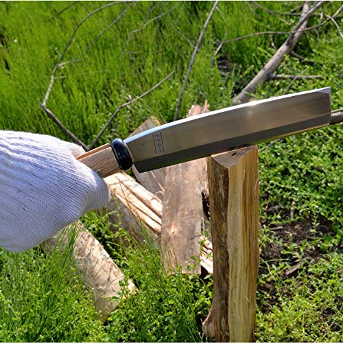 KAKURI Japanese NATA Tool Knife 8.2" Made in Japan, Bushcraft Hatchet Axe with Sheath for Camping, Outdoor, Campfire, Gardening KAKURI