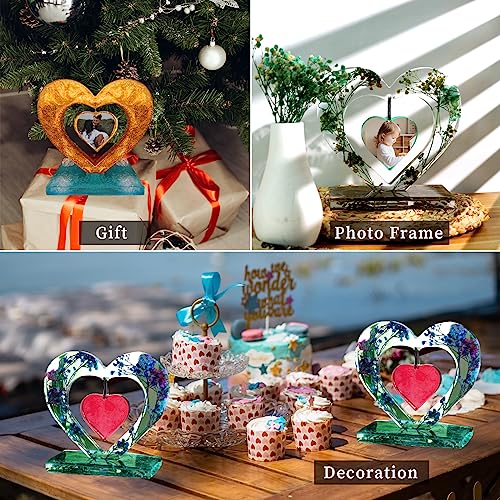 Heart Photo Frame Resin Molds Silicone, Large Ornament Picture Frame Silicone Mold for Resin Casting, DIY Epoxy Resin Floral Art Crafts Home Wehous