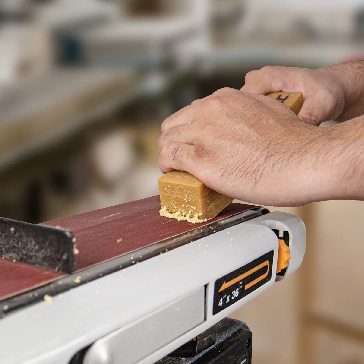 POWERTEC 71002-P2 Abrasive Cleaning Stick for Sanding Belts & Discs | Natural Rubber Eraser - Woodworking Shop Tools for Sanding Perfection, 2PK POWERTEC