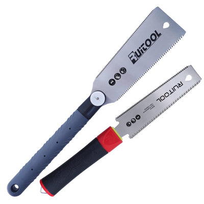 RUITOOL Hand Saw 6&7 Inch Double Edge Pull Saw Ryoba SK5 Flexible Blade 11/17&6-10/18 TPI Flush Cut Saw Non-Slip Handle Wood Saw for Woodworking Hand