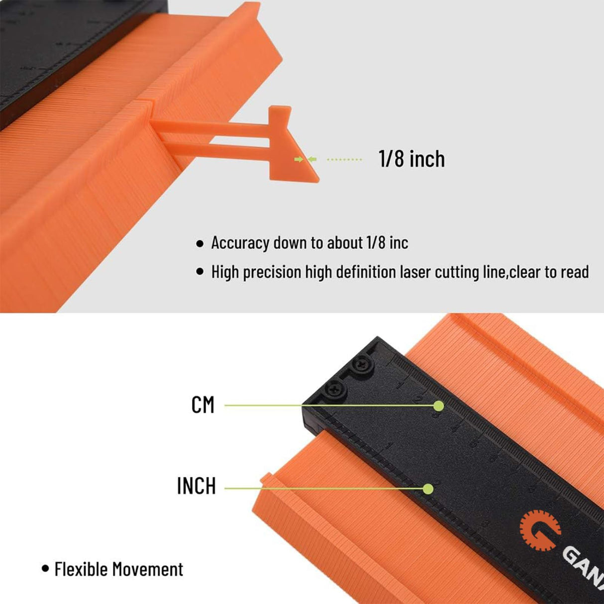 Contour Gauge with Lock|10+5 Inch Construction Rulers Measure Tool for Corners and Contoured, Handyman DIY Woodworking Tools, Construction Carpenter GANASAN