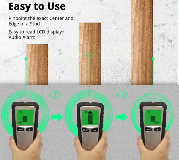 Stud Finder Wall Scanner Pro Tool, 5 in 1 Stud Detector, Intelligent CPU with LCD Display, Stud Sensor, Find Center and Edge of Wood, Metal Studs, Generic