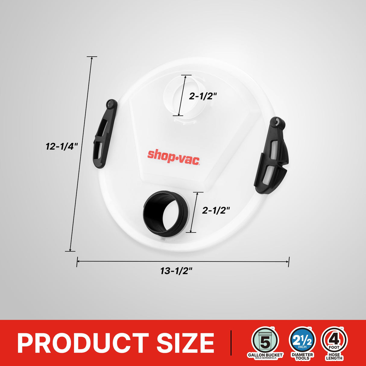 Shop-Vac Dust Collector, Portable Dust Collector for Woodworking, Fits 5 Gallon Bucket, Easy Disposal of Dust & Debris, Elbow Fittings, 2-1/2" Hose Shop-Vac