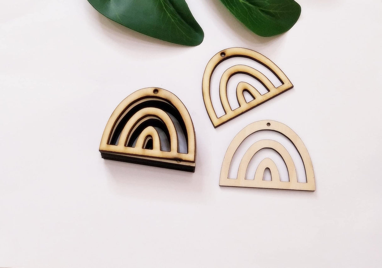 30PCS Rainbow Wood Earring Blanks, Jewelry Earring Blanks, DIY Project Wood, Macrame Supplies Wood Earrings (1.4 '' x 1.1'') XIAOYUE
