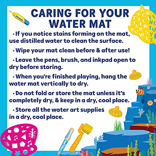 Horizon Group USA Baby Shark Water Drawing Mat, Includes Reusable 40-Inch Water Drawing Mat, Refillable Water Brush & Pens, Stencils, Mess-Free Water Horizon Group USA