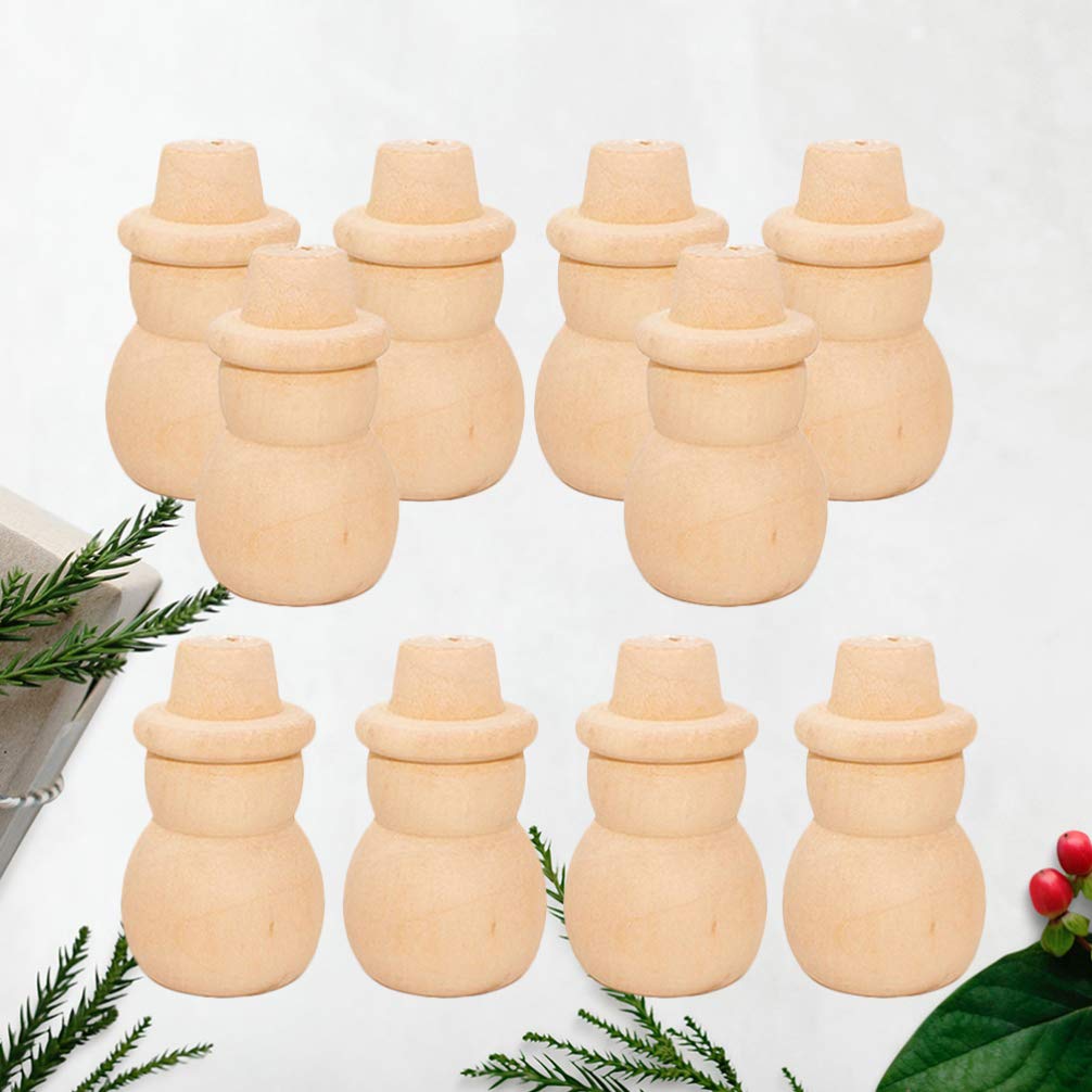 Happyyami 20 Pcs Wooden Dolls to Paint DIY Peg Doll Christmas Art for Kids Desktop Miniature Pine Tree Snowman Figurines Unfinished Peg Wooden Happyyami
