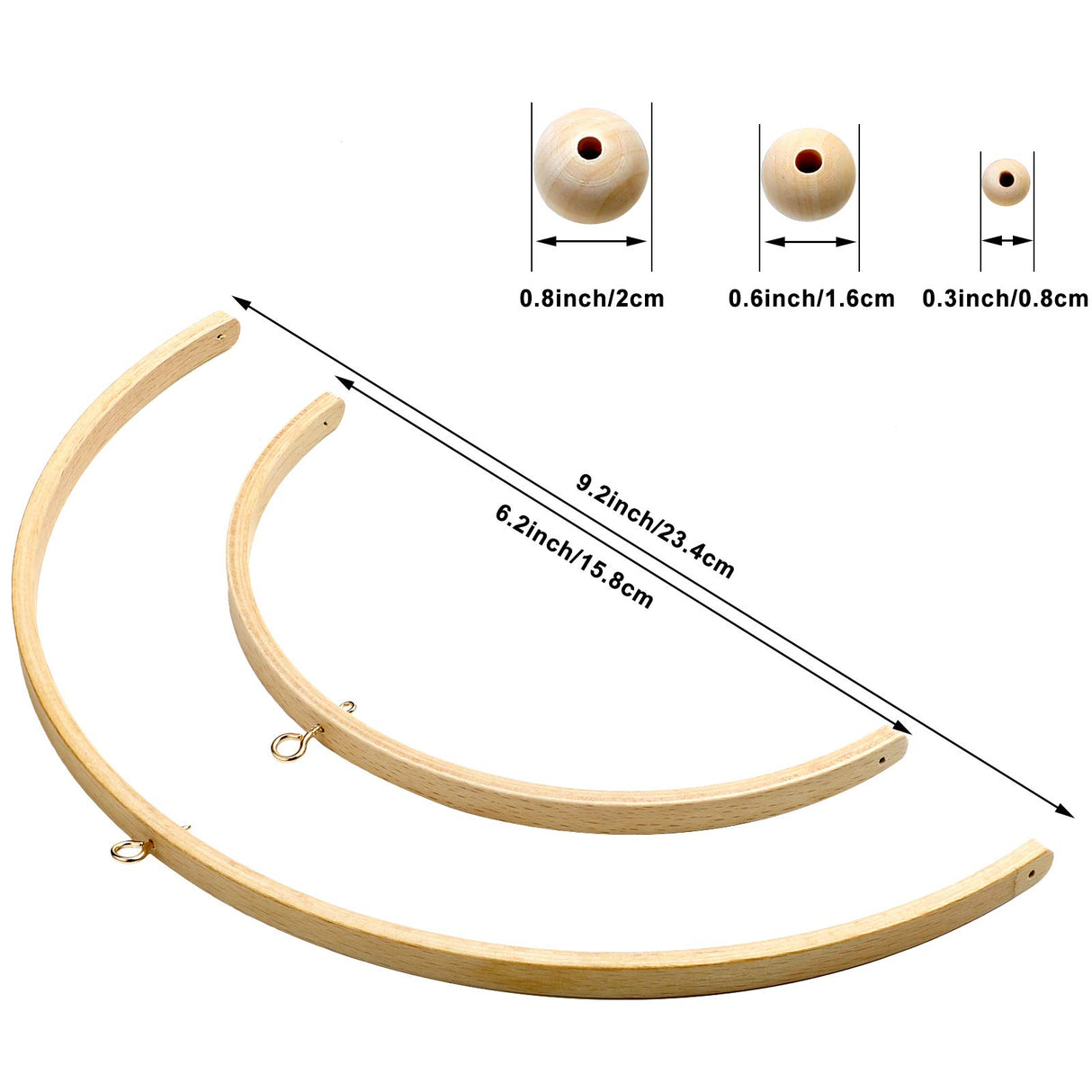 Tatuo Nursery Mobile Crib Bed Bell Ceiling Wooden Wind Chime Hanging DIY Wooden Frame Ornaments Handmade Kit for Infant Toys Nursing Accessories Tatuo