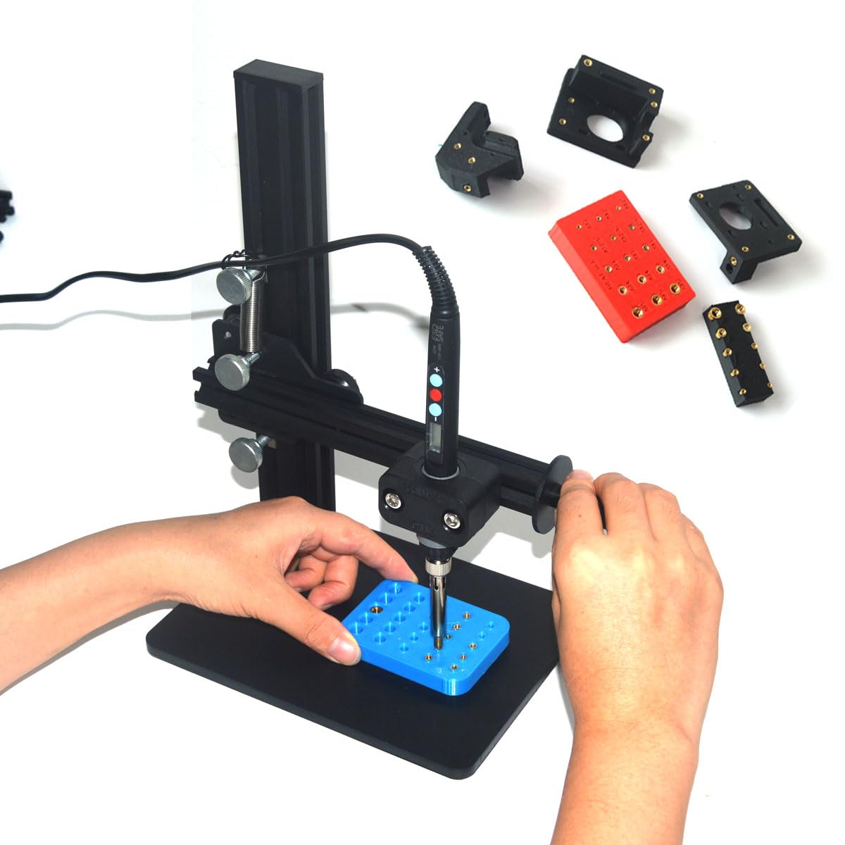 3DZWMAN Vertical Heat Pressing Machine,Heat Set Insert Tool,Brass Inserts 3D Printing,Heat Set Insert tip for Thread Knurled Nut 3DZWMAN