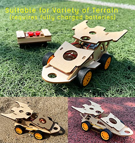 2 in 1 Science Experiment Kits for Kids,STEM Projects DIY Building Remote Control Solar Car Model Kit,3D Puzzles Wooden Motor Set,Assemble Gift Toys SCAEMO