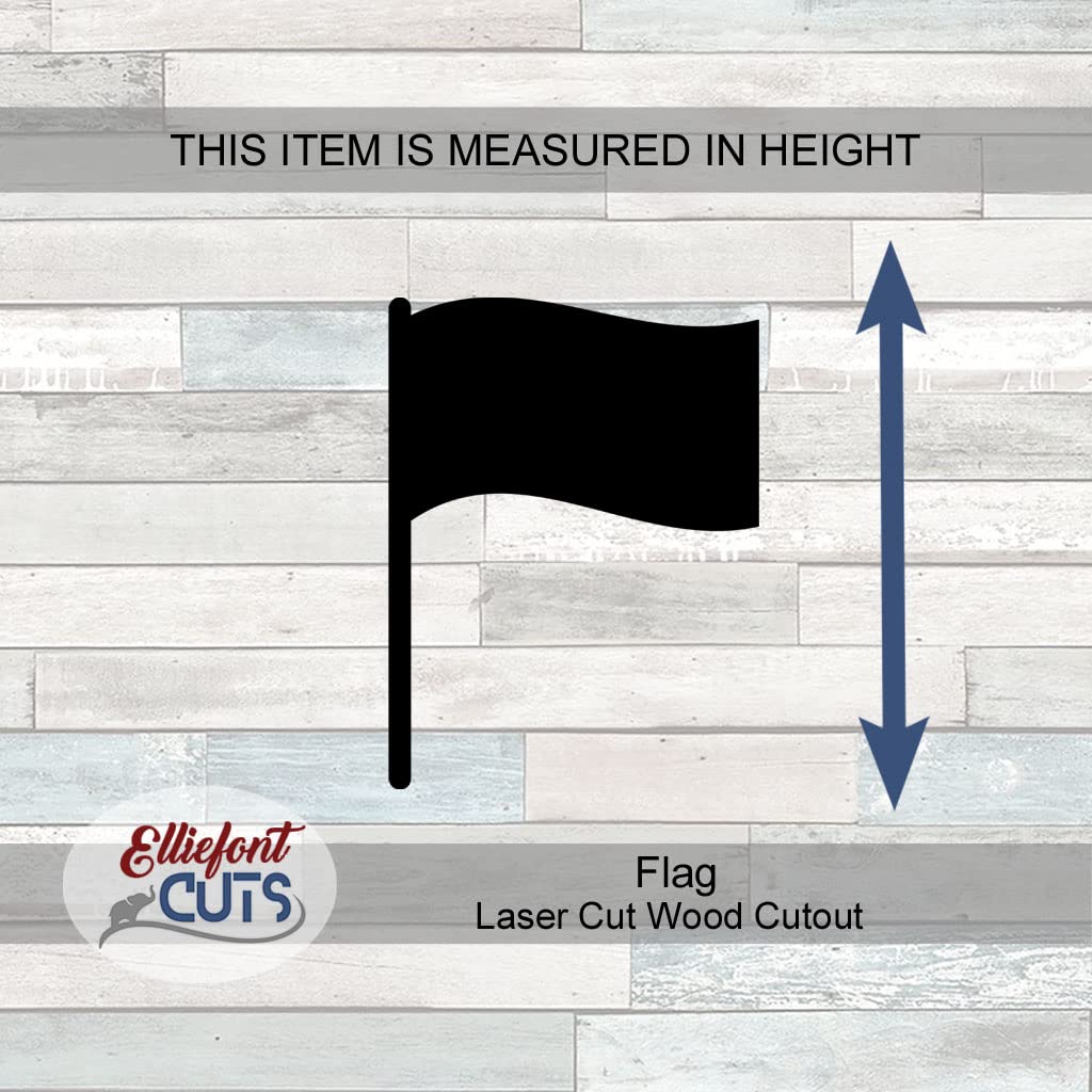 Flag Wood Cutouts for crafts, Laser Cut Wood Shapes 5mm thick Baltic Birch Wood, Multiple Sizes Available Elliefont Styles
