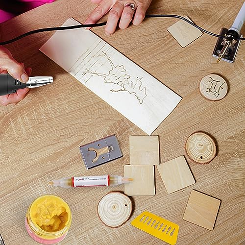 FUMILE 4.23 OZ Wood Burning Paste, Wood Burning Paste for Wood, Canvas, Denim Fabric, Leather & More, Stable Heat Activated Paste. FUMILE