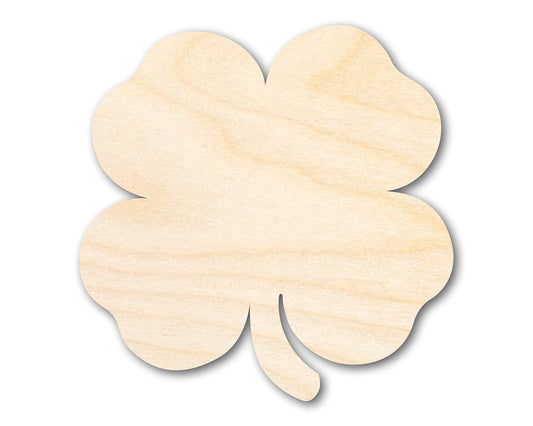 Unfinished Wood Cute Four Leaf Clover Shape - Craft - up to 36" DIY 5" / 1/8"