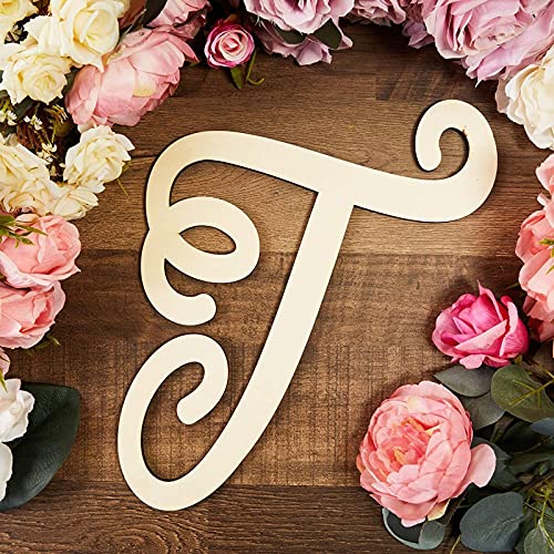 Wooden Monogram Alphabet Letters, Decorative Letter T (13 Inches) Bright Creations