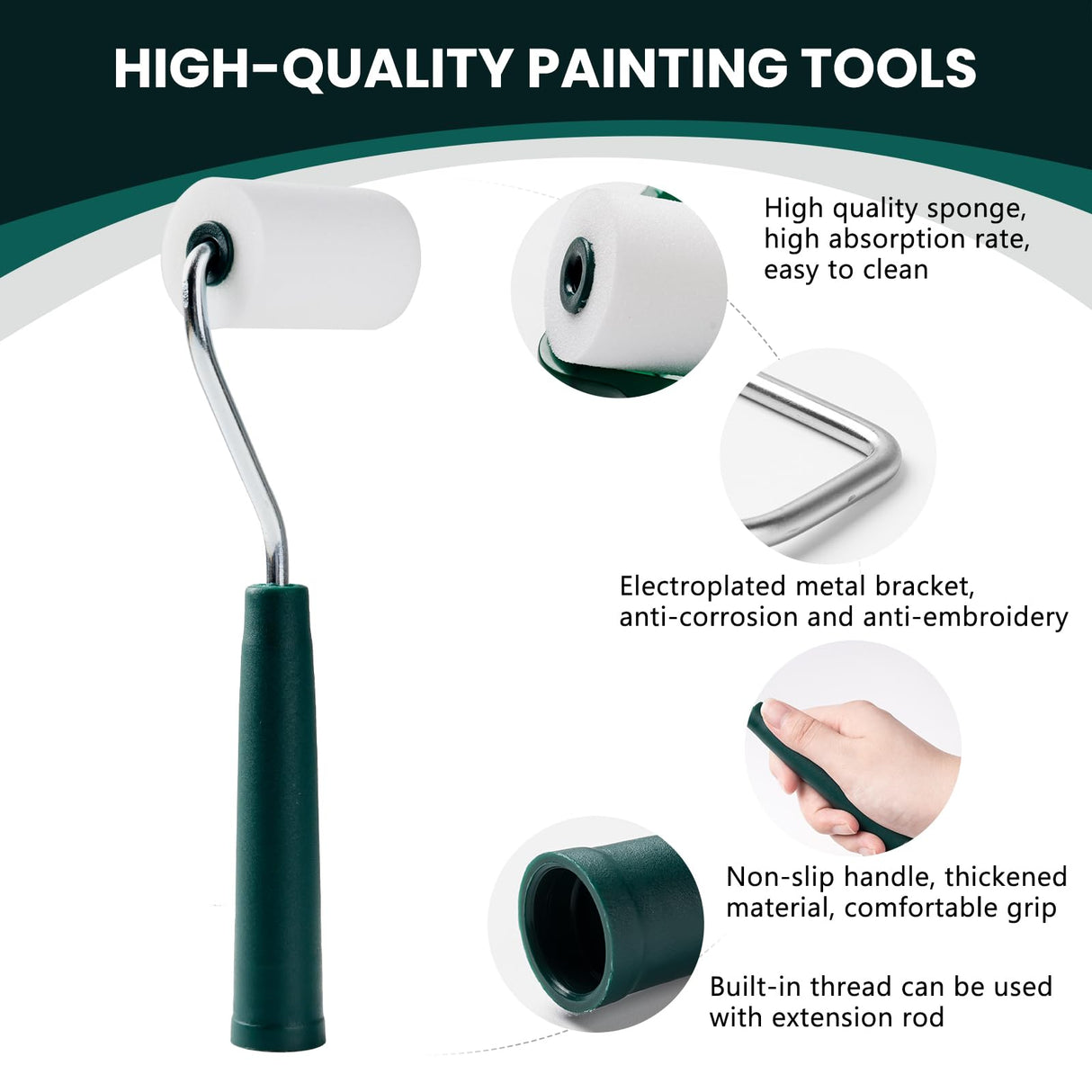 CoatPro Twools Foam Paint Roller, 2 Inch 10 Pack Small Paint Roller Kit with High-Density Foam Paint Roller, Paint Tray, Paint Tray Liner, Roller CoatPro Twools