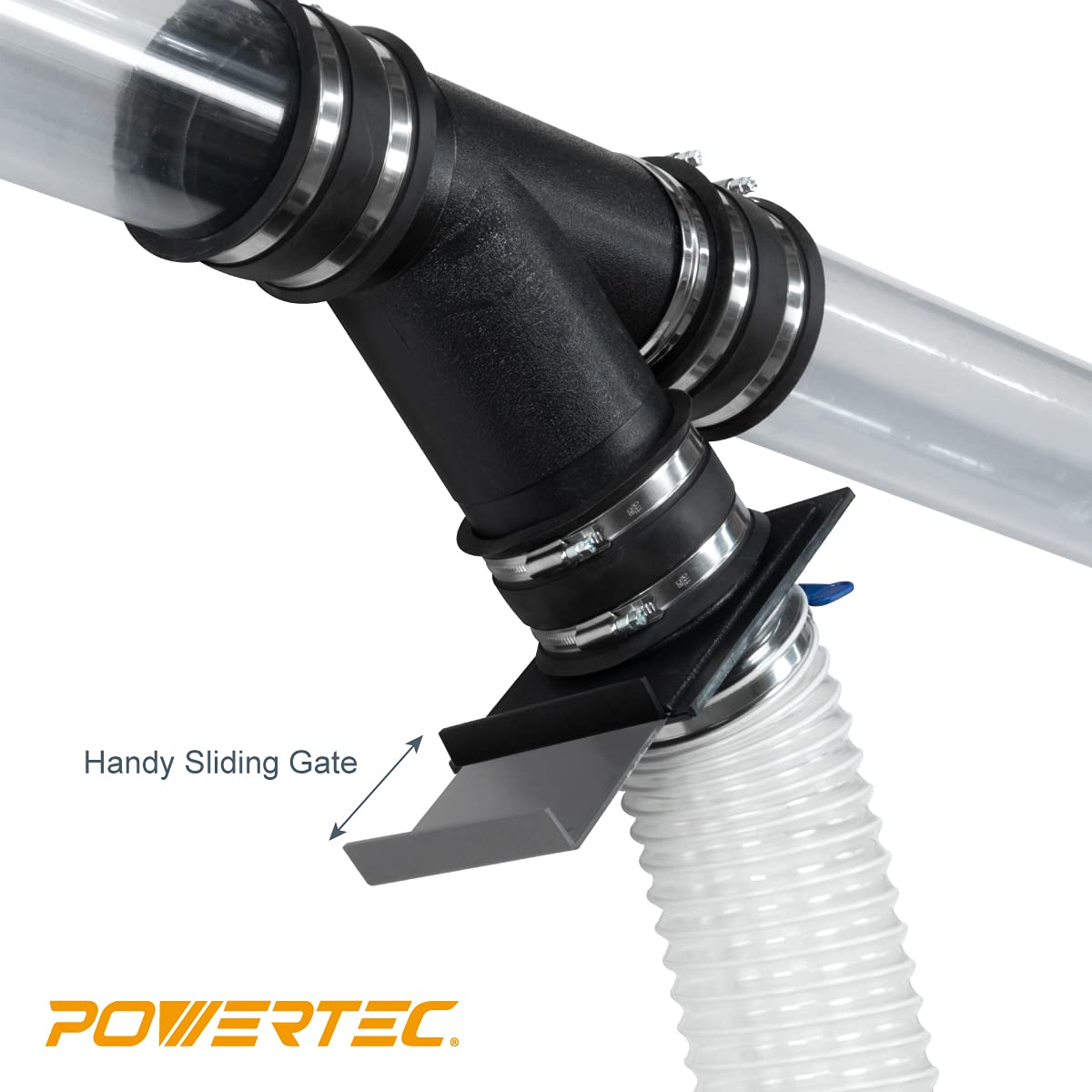 POWERTEC 70108-P6 4 Inch Blast Gate for Dust Collector, Dust Collection Fittings - 6PK POWERTEC