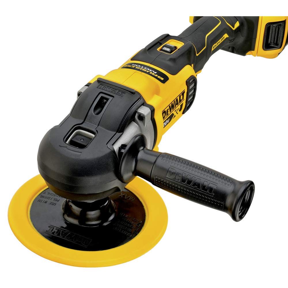 DEWALT 20V MAX* XR Cordless Polisher Kit, Rotary, Variable Speed, 7-Inch, 180 mm (DCM849P2) DEWALT