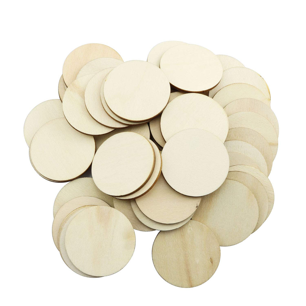 Tegg 1.5 Inch Natural Wood Slices 50PCS Unfinished Rustic Round Wood Cutouts for DIY Crafts Tegg