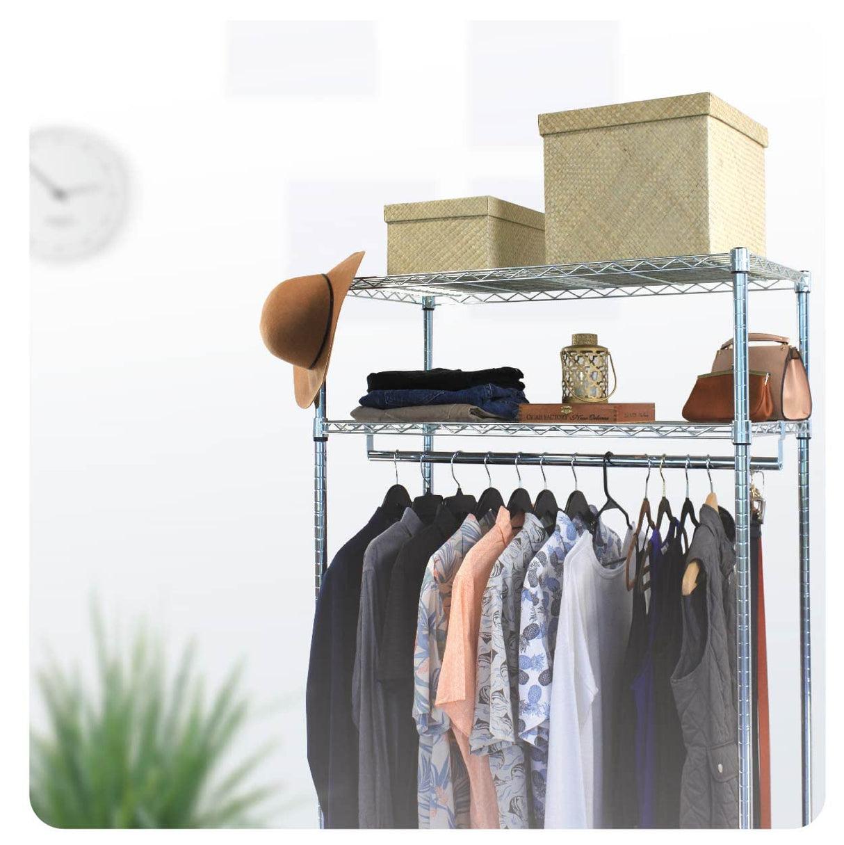 MonsterRax Clothing Rack - Garment Rack Storage, Wardrobe Clothes Organizer, Steel Clothing Racks, Shoes and Clothing Organizer, Adjustable Garment MonsterRAX Storage Solutions