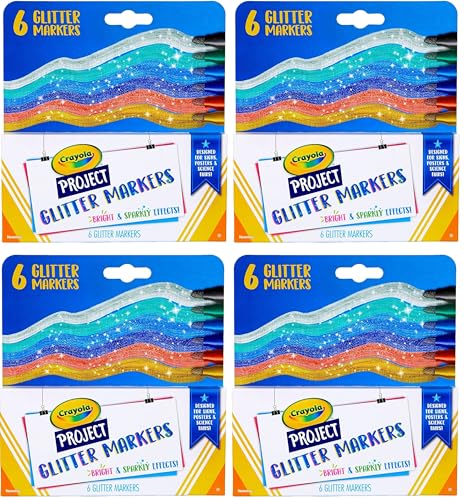 Crayola Glitter Markers, Assortment - 6 count