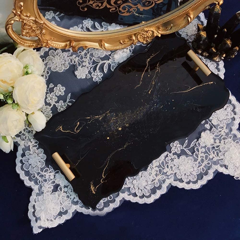 RESINWORLD 8 Pack Thick 4 inches Resin Coaster Molds Set + 2 Size 14 inches XL Large Tray Silicone Molds ResinWorld