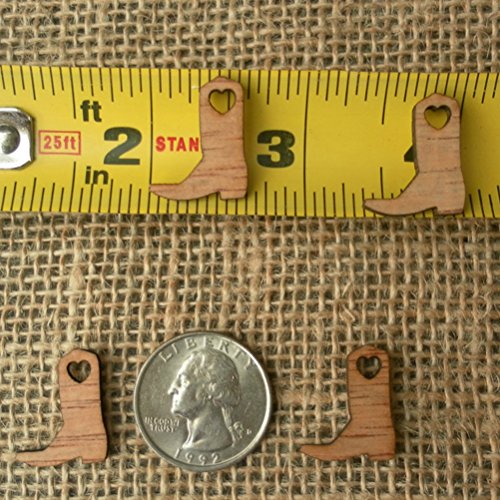 SUPVOX 100pcs Unfinished Wood Cutouts Miniature Wooden Cowboy Boots Embellishments for DIY Crafts Wedding Party Decoration SUPVOX