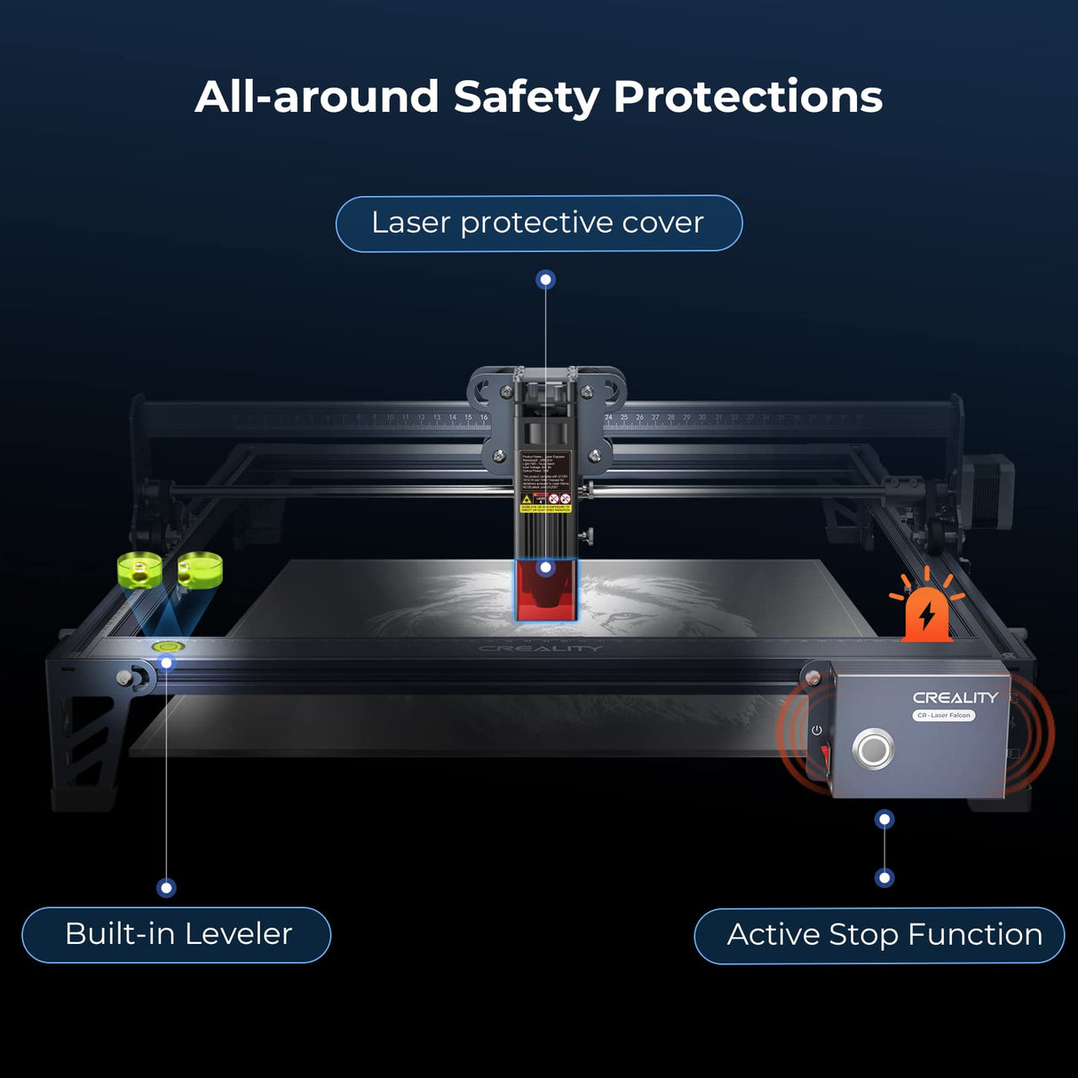 Creality Laser Engraver Machine 10W Output Power, 72W DIY Laser Engraving Machine 0.06mm High Precision Laser Cutter and Engraver for Wood and Metal, Creality