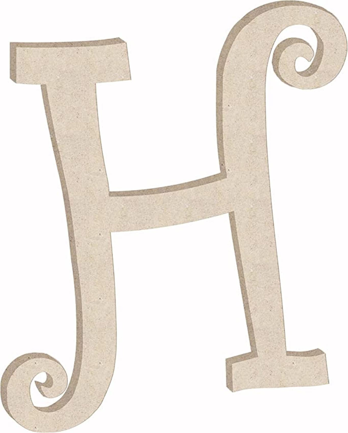 Wooden Letter 4'' Small MDF Curlz Font, Unfinished H Wood Alphabet Letter Girl Craft Cutout, Nursery Decor Initial Shape NEXTCraft