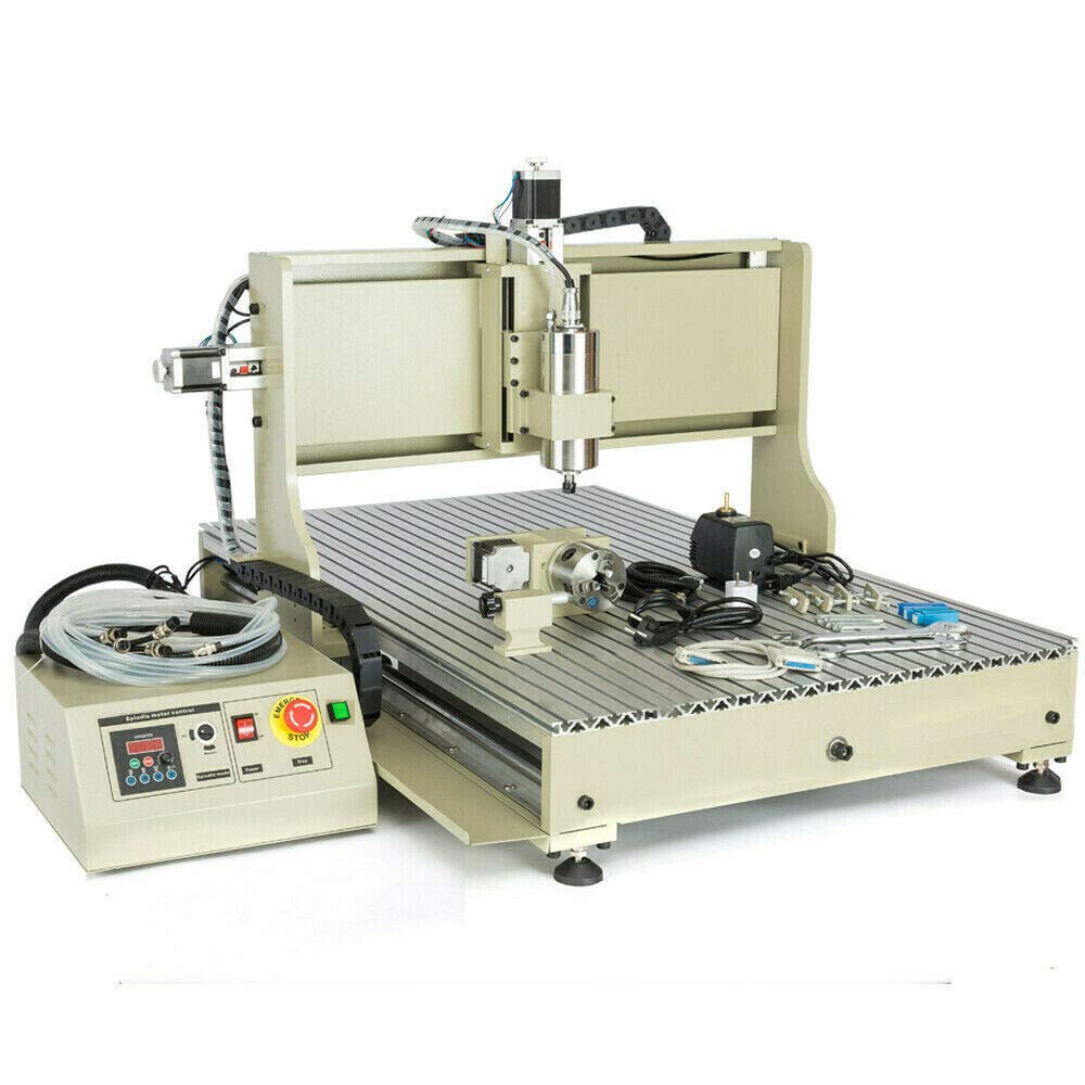 4 Axis Router Engraver USB CNC 6090, 1.5KW Engraver Milling Drilling Machine 3D Spindle Carving Drilling Machine For Wood Working Cutting Mill DENEST
