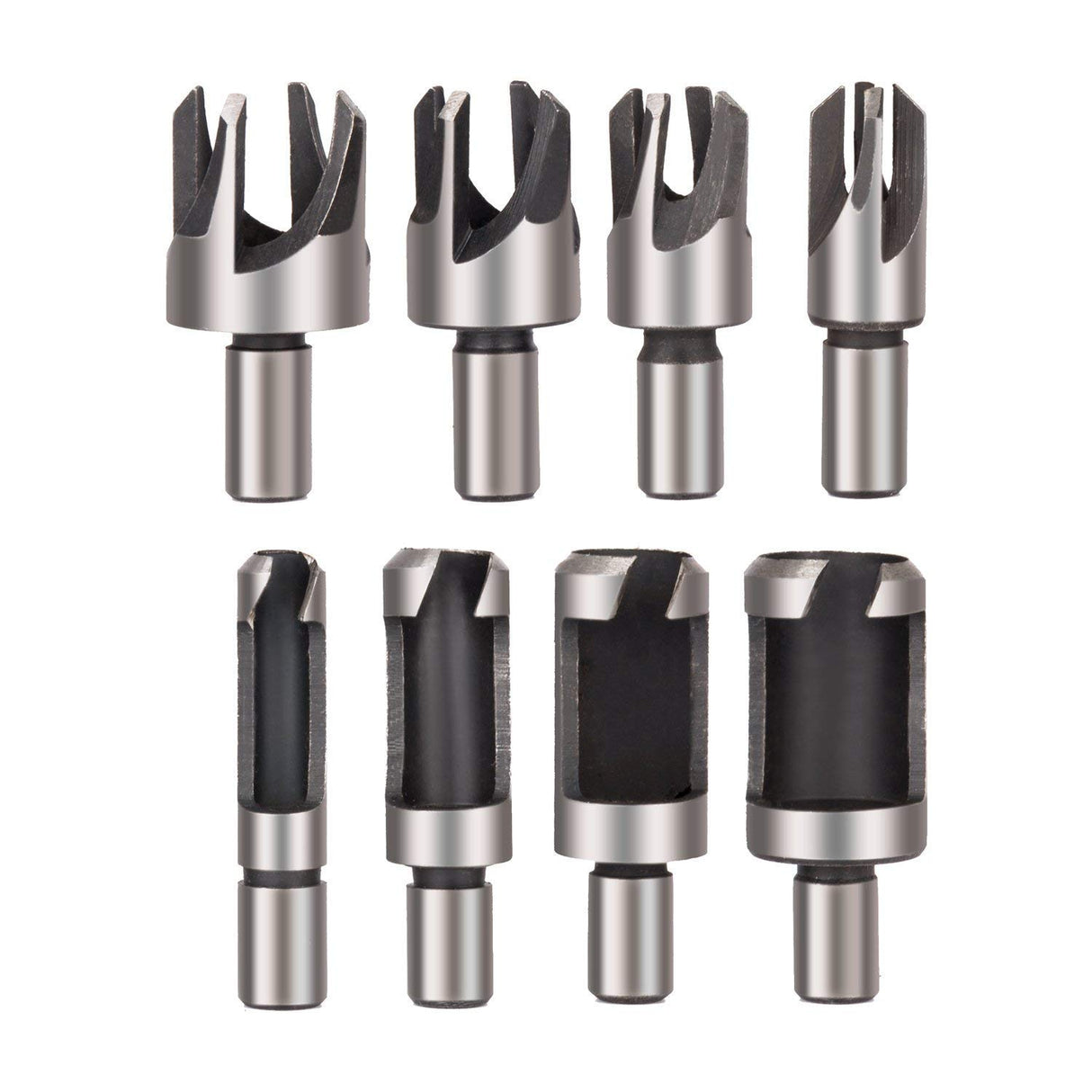Rocaris 23-Pack Woodworking Chamfer Drilling Tool, 6pcs 1/4" Hex 5 Flute 90 Degree Countersink Drill Bits, 7pcs Three Pointed with L-Wrench, 8PCS Rocaris