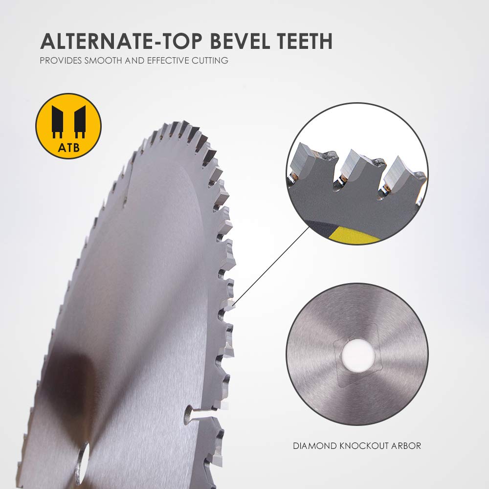 Luckyway 2-Pack 7-1/4 Inch 24T Framing & 60T Finish with 5/8 Inch Arbor TCT Circular Saw Blade for Cutting Wood Luckyway