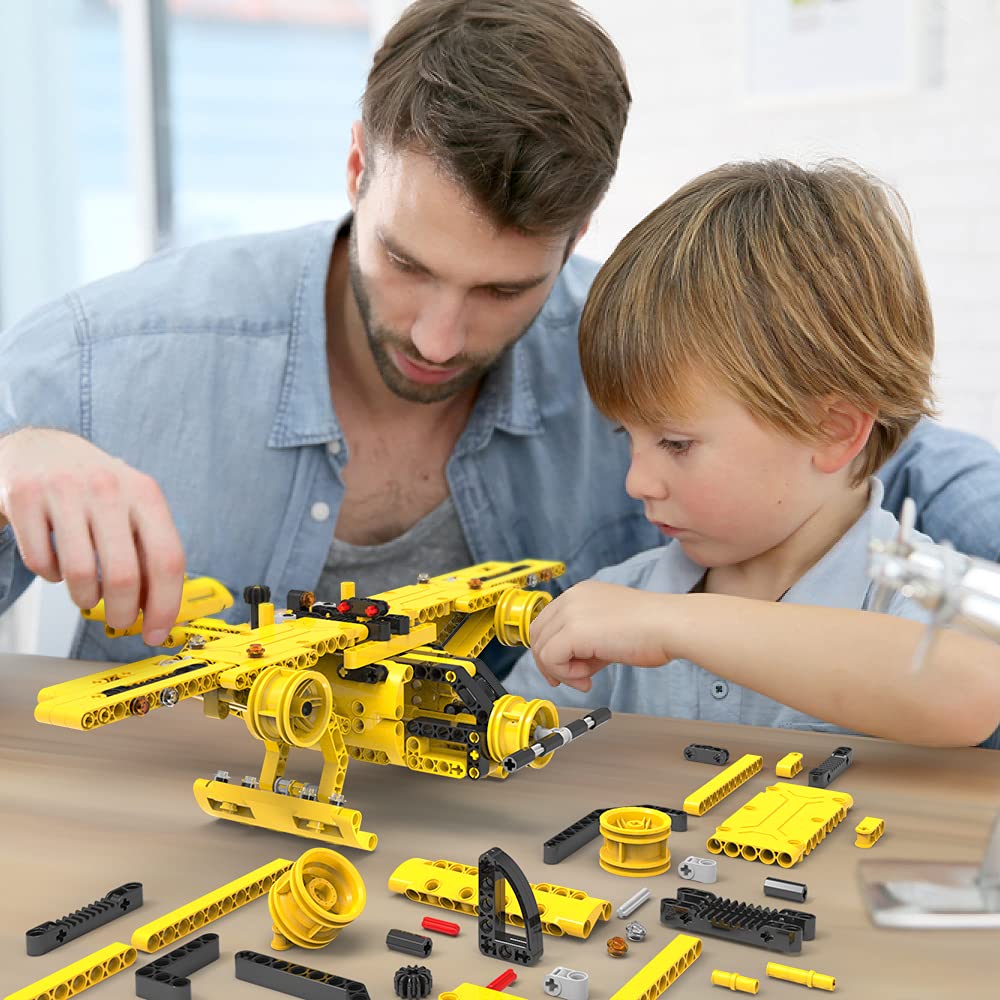 STEM / Building Toy for Ages 5, 6, 7, 8, 9, 10, 11, 12 Years Old Kid, Boy, Girl - 2-in-1 Truck Airplane Take Apart Toy, 361 Pcs DIY Building Kit, BAODLON