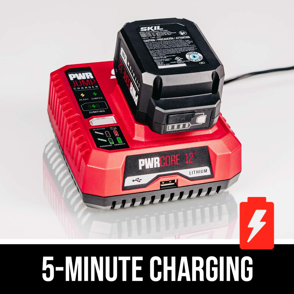 SKIL PWR CORE 20 Brushless 20V 6-1/2'' Circular Saw Kit, Includes 4.0 Ah Battery, PWR ASSIST UBS Adapter AND PWR JUMP Chargers - CR5413-1A Skil