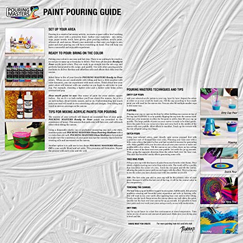U.S. Art Supply Pouring Masters 16-Color Ready to Pour Acrylic Pouring Paint Set with Silicone Oil & Gloss Medium - Premium Pre-Mixed High Flow U.S. Art Supply