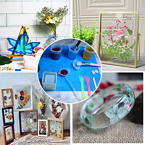 Yuiviot Reusable Silicone Epoxy Resin Tools Kit, Silicon Mat, Silicon Measuring Mixing Cups, Silicon Stir Sticks, Pipettes, Finger Cots for Epoxy Yuiviot