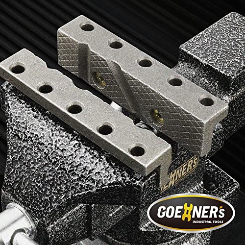 Dual-Purpose Bench Vise 3.3”, 360° Swivel Clamp-on Table Vise with Heavy Duty Forged Steel Construction, Grooved Jaw, Portable Vice for Workbench, WoodArtSupply