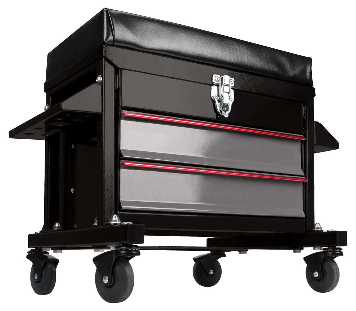 Performance Tool W85024 Drawer Creeper Rolling Work Seat with Tool Box for Mechanic Garages and Workshops, Black, 16x9-inch Seat Performance Tool