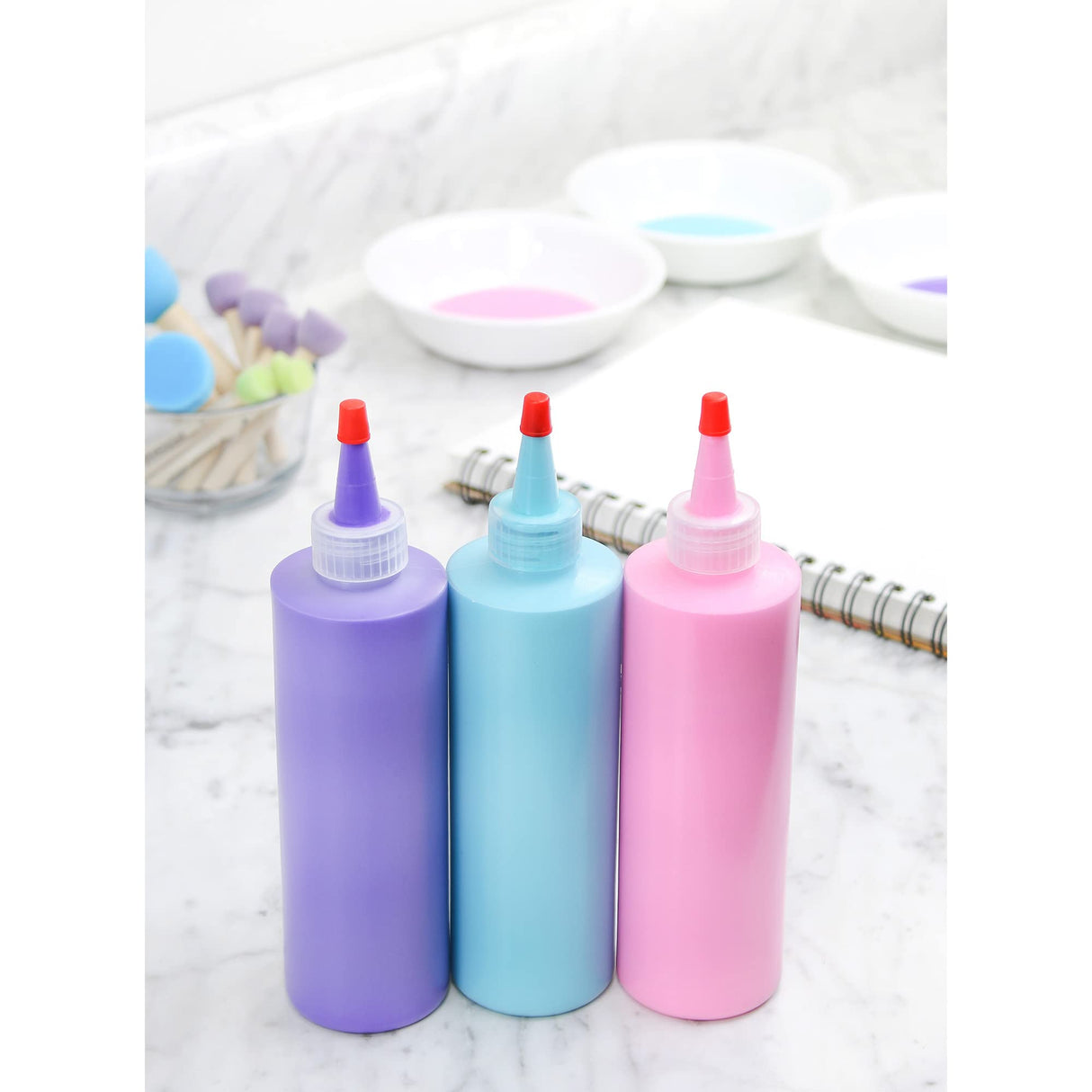 Cornucopia 8oz HDPE Plastic Squeeze Bottles w/Yorker Tips (6-Pack), Empty Refillable Bottles for Arts, Crafts & Kitchen (6 Pack) Cornucopia Brands