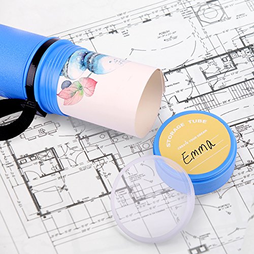 TRANSON Poster Tube Storage Extendable for Posters, Blueprints, Map and Scrolls Color Blue TRANSON