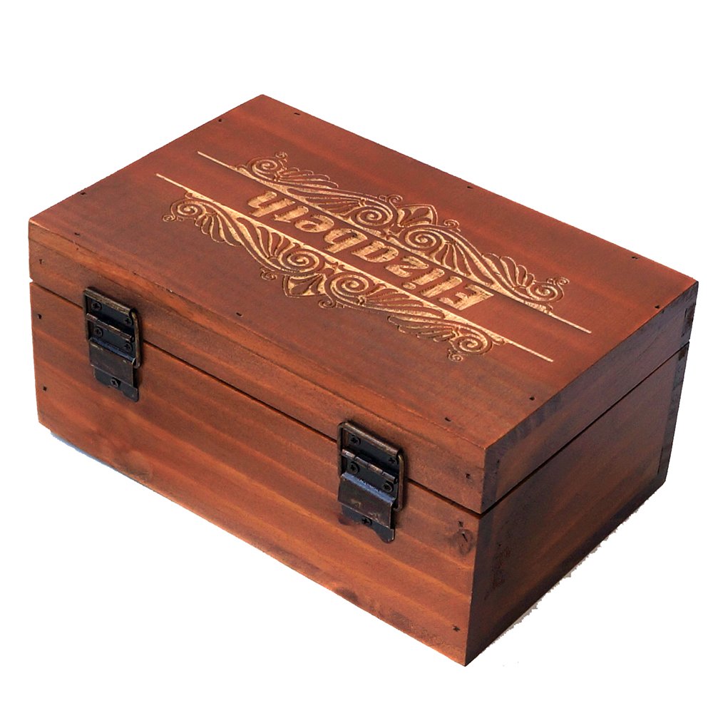 Awerise Personalized Wooden Keepsake Box w/Lock Key, Custom Jewelry Box, Bridesmaid Box, Mother Gift Awerise