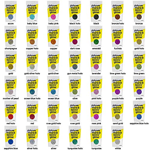 Hemway Polyurethane & Epoxy Resin Glitter 100g / 3.5oz Metallic Crystal Flake Additive for Flooring Jewelry Tumblers Glass Pigment - Chunky (1/40" Hemway