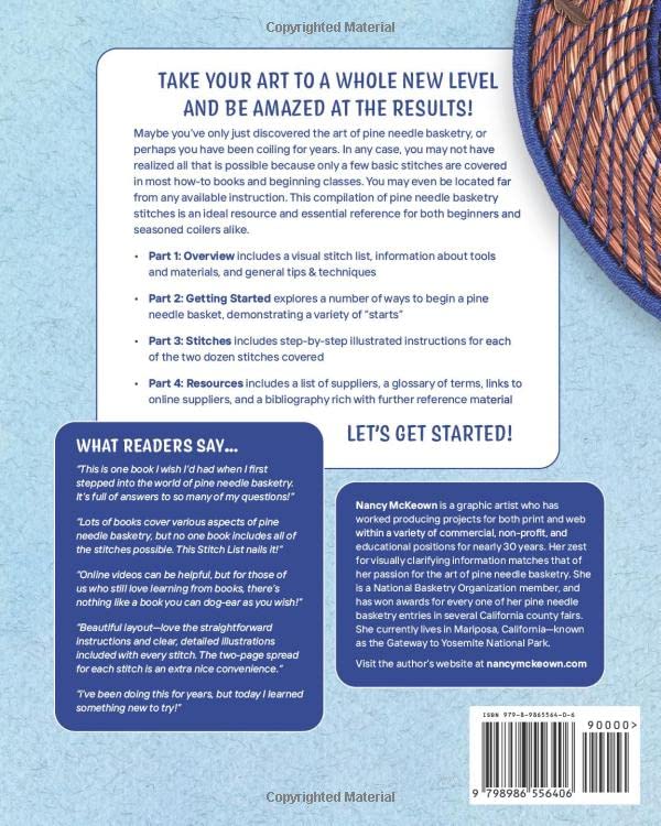 Coiled Pine Needle Basketry Stitch List: A Step-by-Step Guide to 24 Common Stitches Hweryho