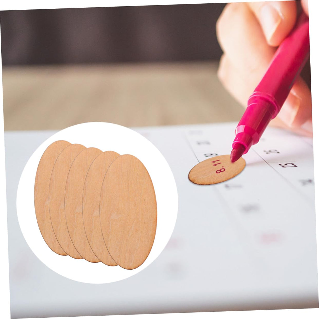 20pcs Pieces Oval Wood Trim Oval Wood Embellishments DIY Christmas Wooden Ornaments Craft Supplies Wooden Oval Wood Cutouts to Paint Cutouts SEWOART