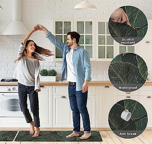 Kitchen Mats for Floor Cushioned Anti Fatigue Mats for Kitchen Floor Green Kitchen Floor Mat Memory Foam Boho Kitchen Rugs Luxury Kitchen Runner chiinvent